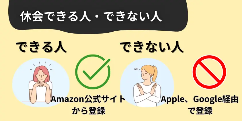 オーディブルを休会できる人・できない人