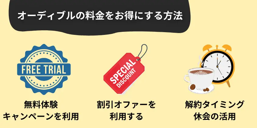 オーディブルの料金をお得にする3つの方法